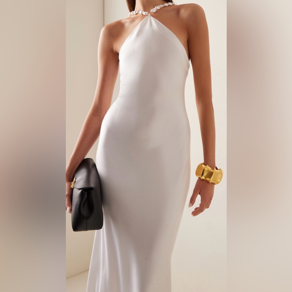 Cadence Beaded Strap Satin Gown